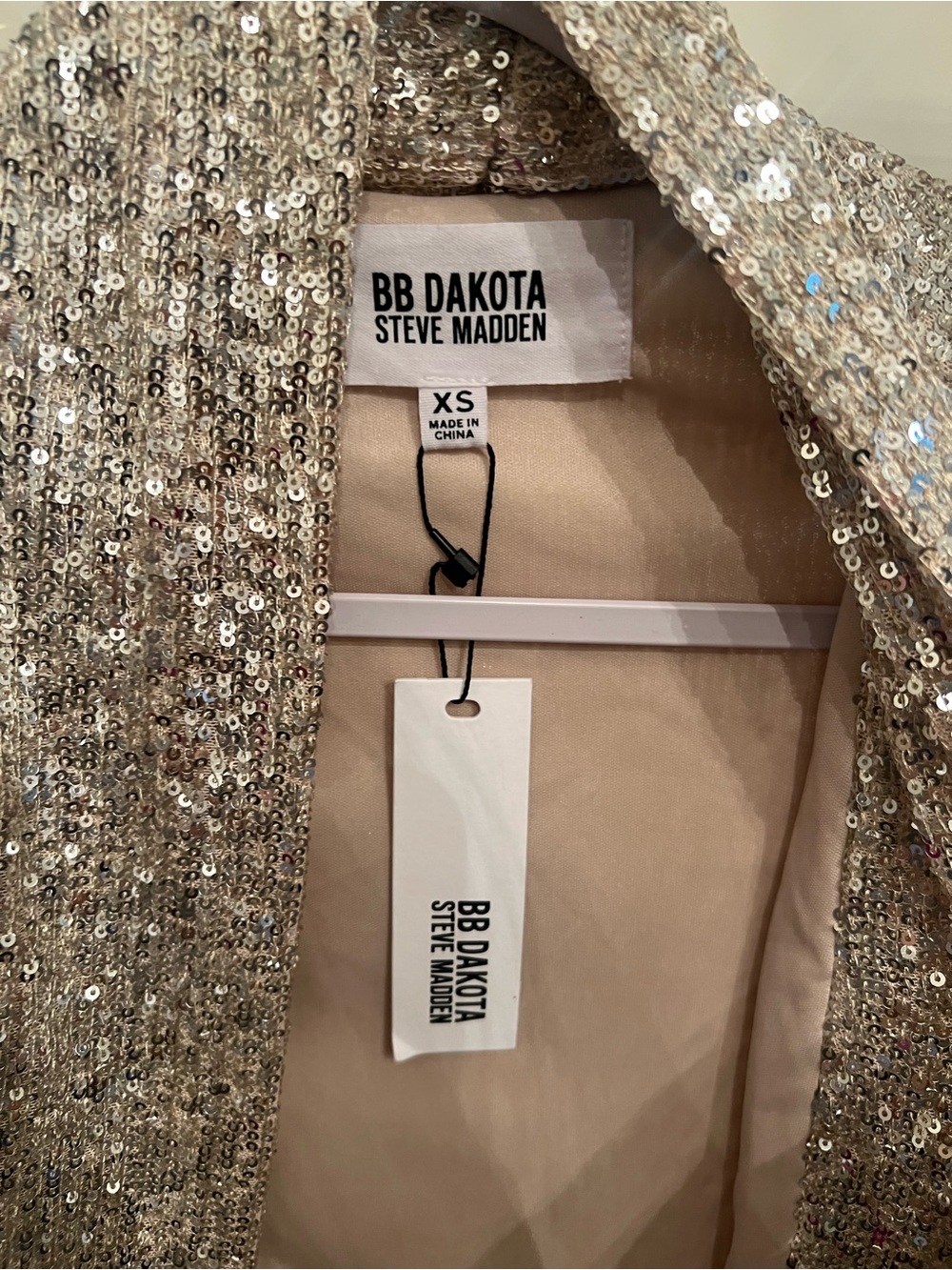 Steve Madden Silver Sequin Duster Robe NWT - Picture 2 of 7